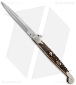 AGA Campolin 16" Sicilian Ring Pull Automatic Stag Horn (7.25" Satin Bayo)