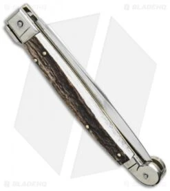 AGA Campolin 9" Sicilian Picklock Automatic Knife Stag Horn (4.1" Satin Bayo) 6 AGA Campolin 9" Sicilian Picklock Automatic Knife Stag Horn (4.1" Satin Bayo) -AGA Campolin aga 9in sicilian stag picklock side cm