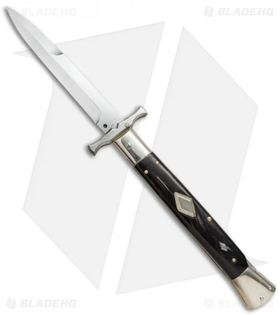 AGA Campolin 13" Bat Swinguard Automatic Buffalo Horn (5.75" Satin Bayonet) 3 AGA Campolin 13" Bat Swinguard Automatic Buffalo Horn (5.75" Satin Bayonet)