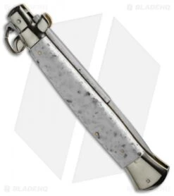 AGA Campolin 15" Ring Pull Automatic Italian Stiletto Marble (7" Satin Bayo) 7 AGA Campolin 15" Ring Pull Automatic Italian Stiletto Marble (7" Satin Bayo) -AGA Campolin aga campolin 15in cookies n cream ring pull bayo bp 18064 cm side