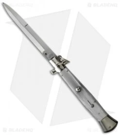 AGA Campolin 15" Ring Pull Automatic Italian Stiletto White (7" Satin Bayo)