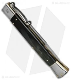 AGA Campolin 13" Swinguard Automatic Knife Dark Horn (5.75" Satin Bayo) 7 AGA Campolin 13" Swinguard Automatic Knife Dark Horn (5.75" Satin Bayo) -AGA Campolin aga campolin stiletto 13in swing dark horn bayo BP 5222 dl side