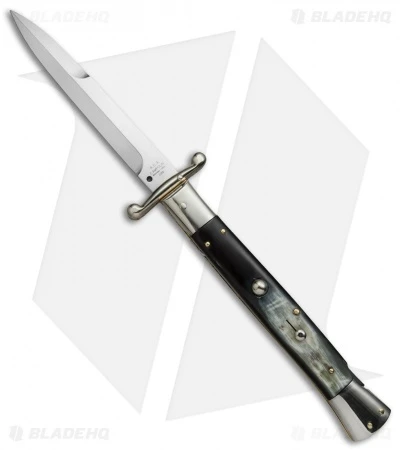 AGA Campolin 13" Swinguard Automatic Knife Dark Horn (5.75" Satin Bayo) 3 AGA Campolin 13" Swinguard Automatic Knife Dark Horn (5.75" Satin Bayo)