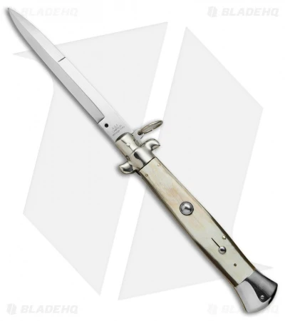 AGA Campolin 15" Ring Pull Automatic Italian Stiletto Honey Horn (7" Satin Bayo) 3 AGA Campolin 15" Ring Pull Automatic Italian Stiletto Honey Horn (7" Satin Bayo)