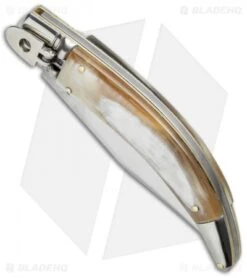 AGA Campolin Diana Lever Lock Automatic Knife Honey Horn (3.75" Satin) -AGA Campolin aga diana leverlock honey horn bottom cm
