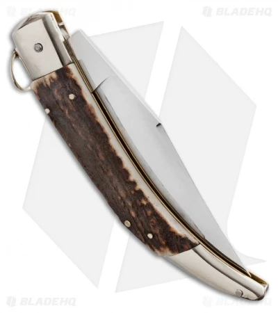 AGA Campolin Catalana Ring Pull Automatic Knife Stag Horn (4.5" Satin) 4 AGA Campolin Catalana Ring Pull Automatic Knife Stag Horn (4.5" Satin) - Image 2