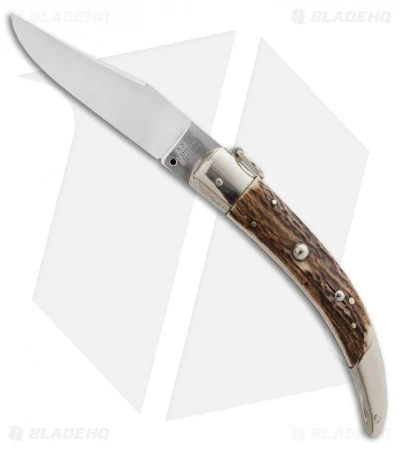 AGA Campolin Catalana Ring Pull Automatic Knife Stag Horn (4.5" Satin) 3 AGA Campolin Catalana Ring Pull Automatic Knife Stag Horn (4.5" Satin)