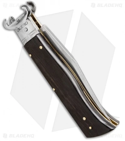 AGA Campolin 7.5" Calibro Humpback Automatic Knife Ebony Wood (3.4" Satin) 4 AGA Campolin 7.5" Calibro Humpback Automatic Knife Ebony Wood (3.4" Satin) - Image 2