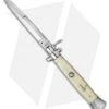 AGA Campolin 15" Ring Pull Automatic Italian Stiletto Sim Ivory (7" Satin Bayo) 1 AGA Campolin 15" Ring Pull Automatic Italian Stiletto Sim Ivory (7" Satin Bayo) -AGA Campolin stiletto 15in ring bone dl